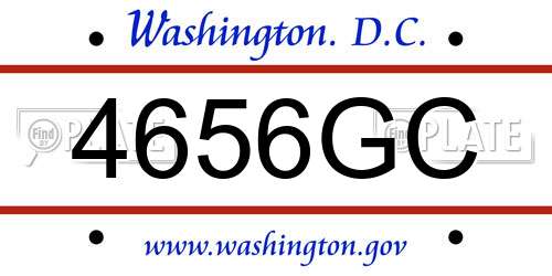 4656GC District Of Columbia License Plate