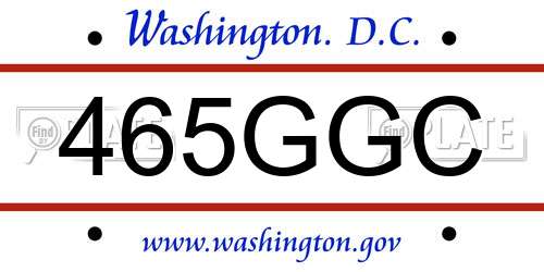 465GGC District Of Columbia License Plate