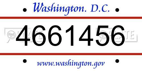 4661456 District Of Columbia License Plate