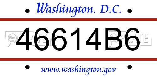 46614B6 District Of Columbia License Plate