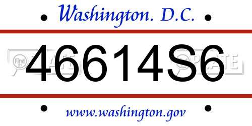 46614S6 District Of Columbia License Plate