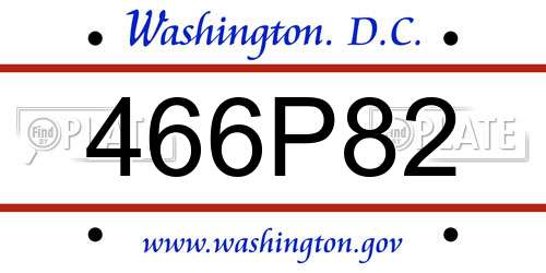 466P82 District Of Columbia License Plate
