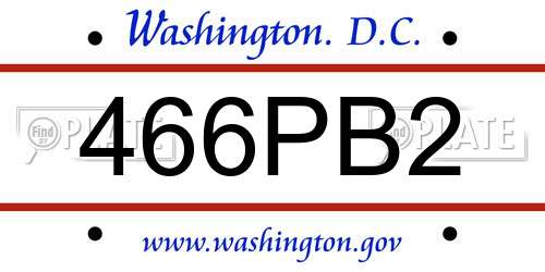 466PB2 District Of Columbia License Plate