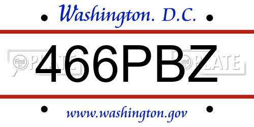 466PBZ District Of Columbia License Plate