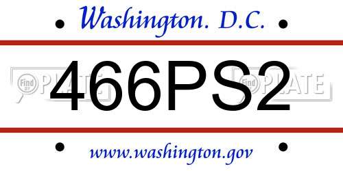 466PS2 District Of Columbia License Plate