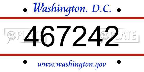 467242 District Of Columbia License Plate