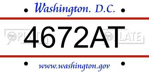4672AT District Of Columbia License Plate