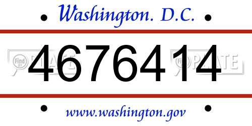 4676414 District Of Columbia License Plate