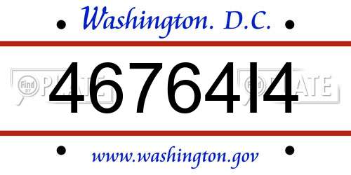 46764I4 District Of Columbia License Plate