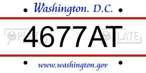 4677AT District Of Columbia License Plate