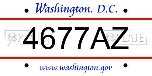 4677AZ District Of Columbia License Plate