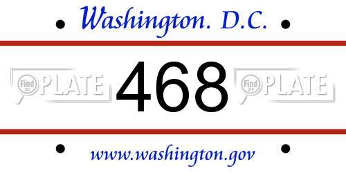 468 District Of Columbia License Plate