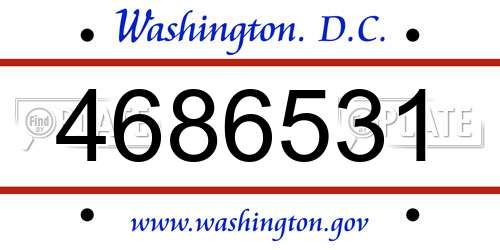 4686531 District Of Columbia License Plate