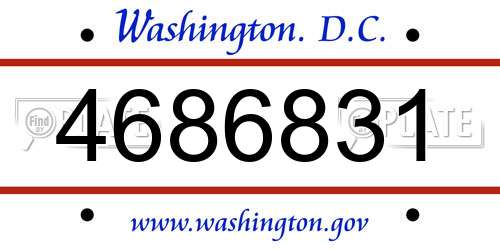 4686831 District Of Columbia License Plate