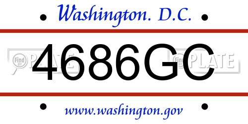 4686GC District Of Columbia License Plate