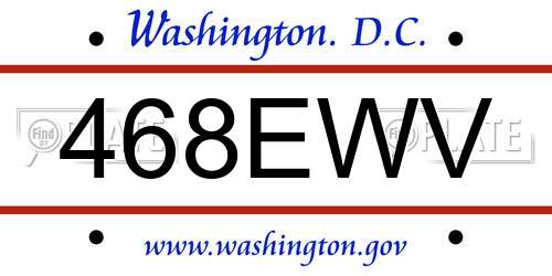 468EWV District Of Columbia License Plate