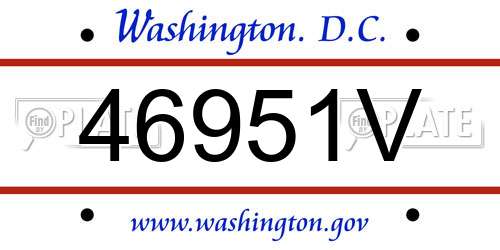 46951V District Of Columbia License Plate