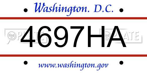 4697HA District Of Columbia License Plate
