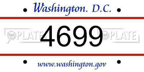 4699 District Of Columbia License Plate
