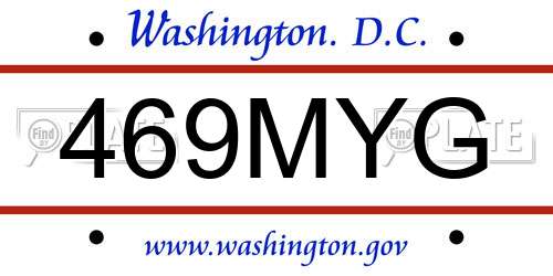 469MYG District Of Columbia License Plate