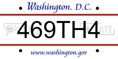 469TH4 District Of Columbia License Plate