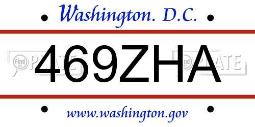 469ZHA District Of Columbia License Plate