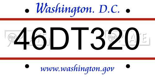 46DT320 District Of Columbia License Plate