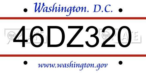 46DZ320 District Of Columbia License Plate