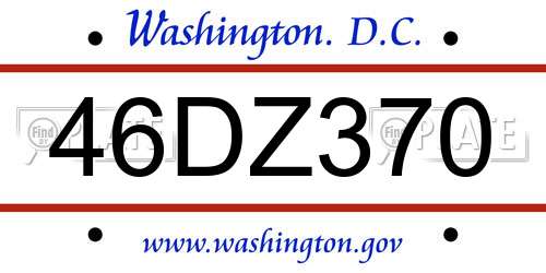 46DZ370 District Of Columbia License Plate