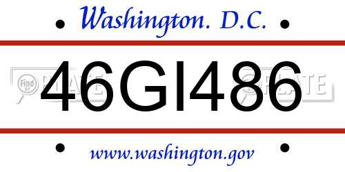 46GI486 District Of Columbia License Plate