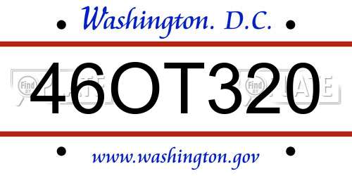 46OT320 District Of Columbia License Plate