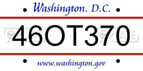 46OT370 District Of Columbia License Plate