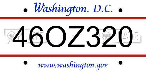 46OZ320 District Of Columbia License Plate