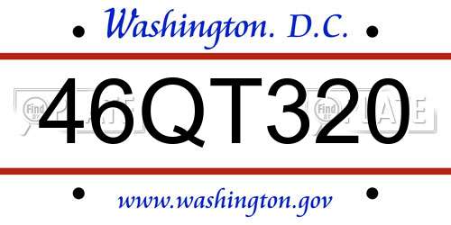 46QT320 District Of Columbia License Plate