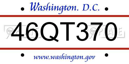 46QT370 District Of Columbia License Plate