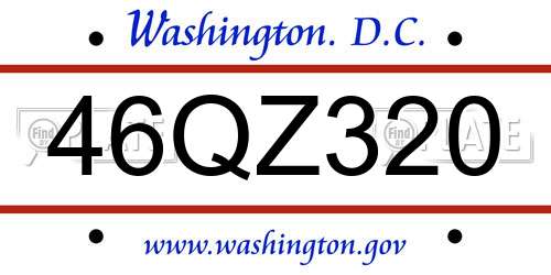 46QZ320 District Of Columbia License Plate