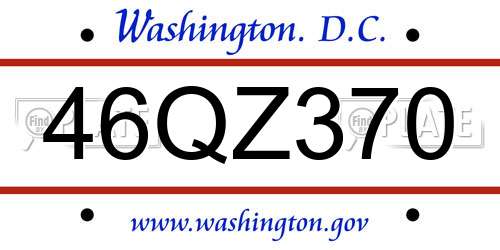 46QZ370 District Of Columbia License Plate