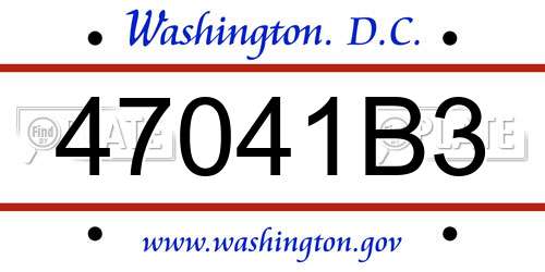 47041B3 District Of Columbia License Plate