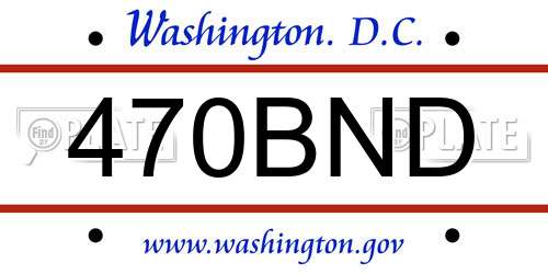 470BND District Of Columbia License Plate