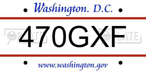 470GXF District Of Columbia License Plate