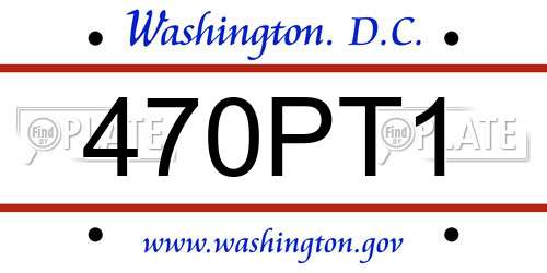 470PT1 District Of Columbia License Plate