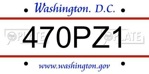470PZ1 District Of Columbia License Plate