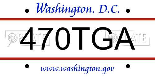 470TGA District Of Columbia License Plate