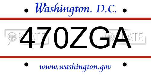 470ZGA District Of Columbia License Plate
