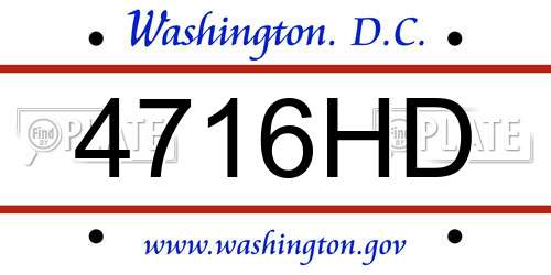 4716HD District Of Columbia License Plate