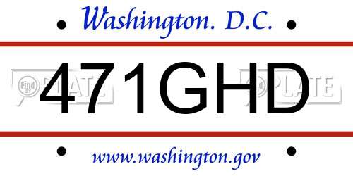 471GHD District Of Columbia License Plate