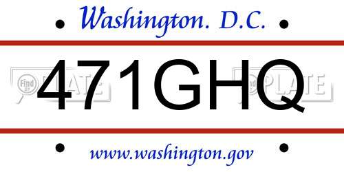 471GHQ District Of Columbia License Plate