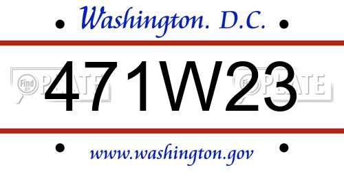 471W23 District Of Columbia License Plate