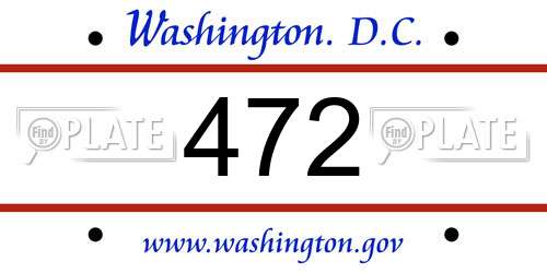 472 District Of Columbia License Plate
