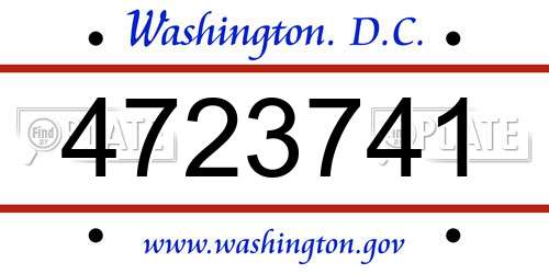 4723741 District Of Columbia License Plate